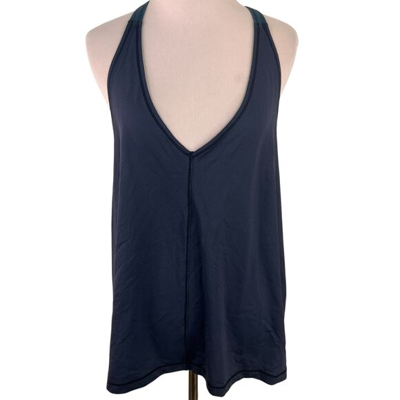 Lululemon Athletica Navy Blue Plunge V-Neck Halter Lightweight Tank - Picture 1 of 6